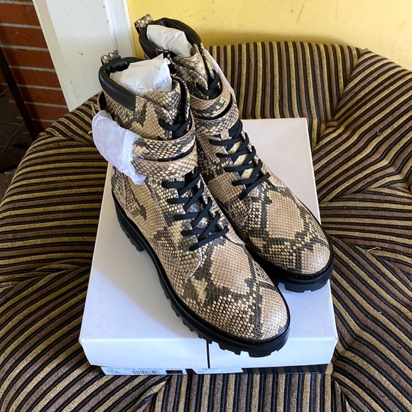 New Dolce Vita Paline Snake Combat Boots - Picture 1 of 2